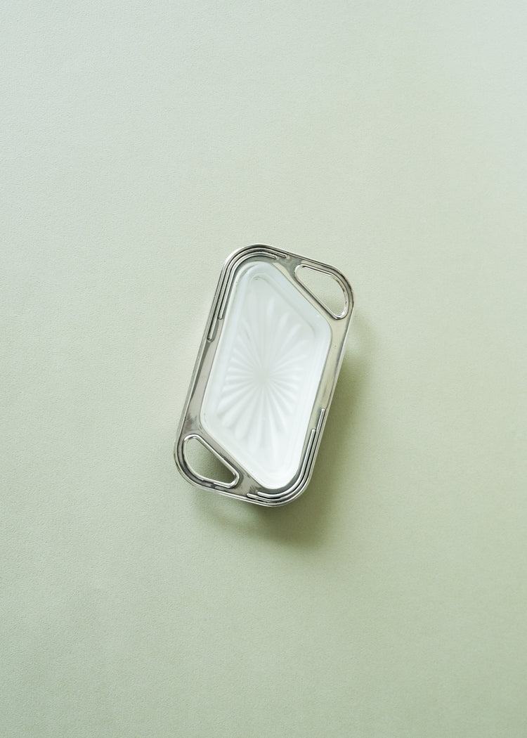 Vintage Crusader Butter Dish With Frosted Glass Insert