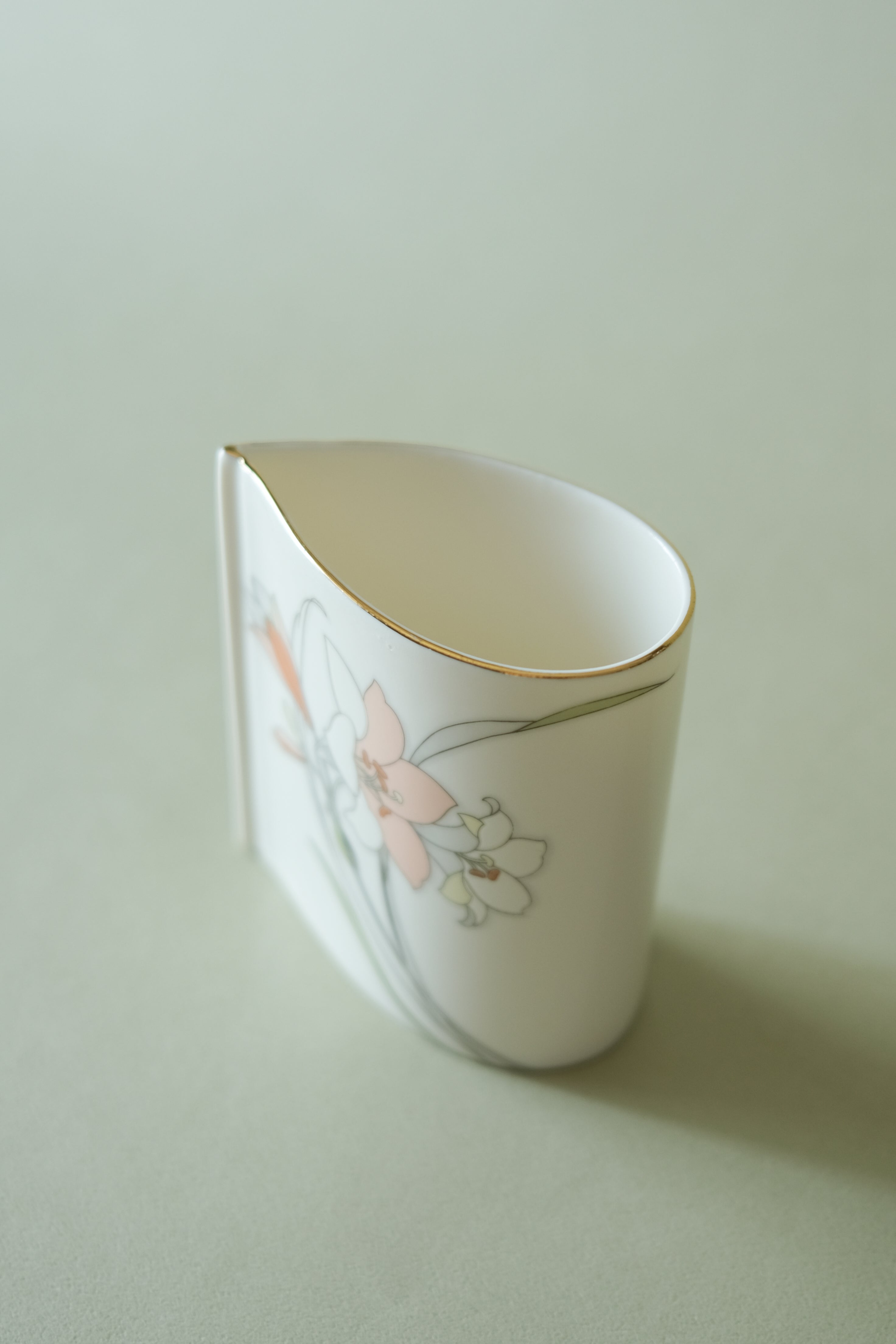 Vintage Yamaji Gold Edged Ceramic Vase