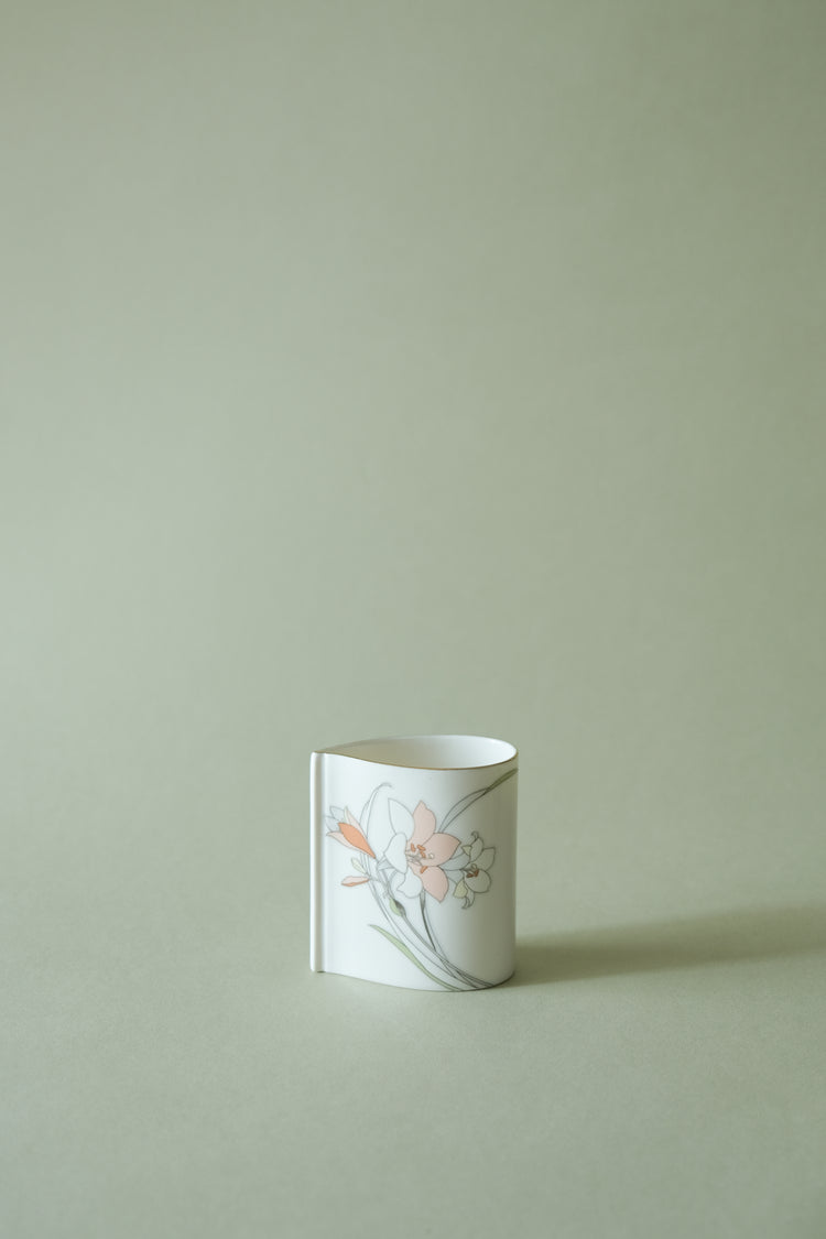 Vintage Yamaji Gold Edged Ceramic Vase